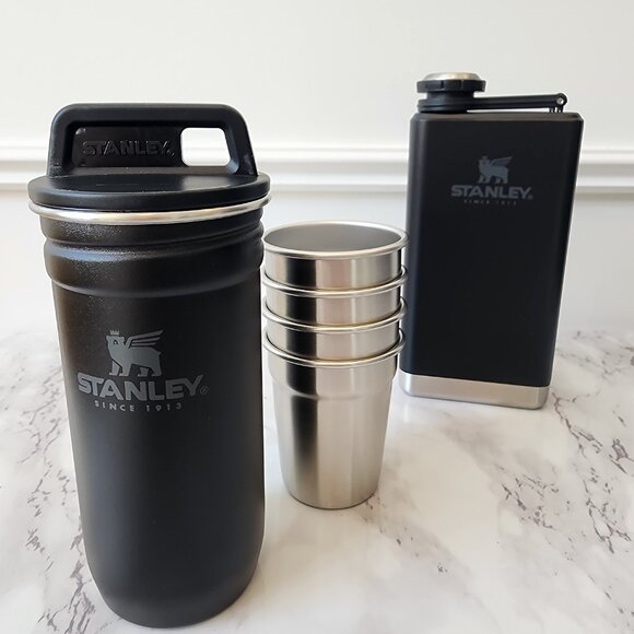 NIB Set of FOUR Stanley Adventure Pre-Party Shot Glass + Flask Set in Black - Picture 11 of 13